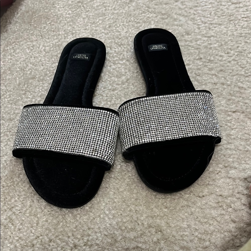 Victoria Secret velvet rhinestone Sandals